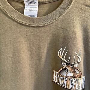 “Buck Wear”women's  M T-shirt, dusty hunter green